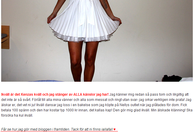 Slutar Tyra att blogga?