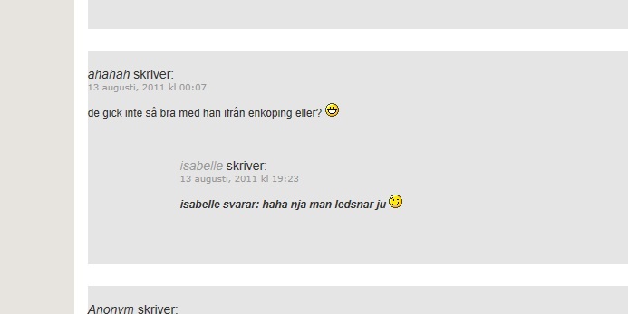 Isabelle om sitt ex Sebastian