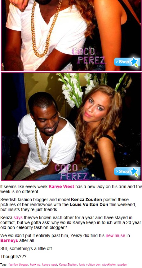 Kenza kommenterar Perez Hiltons inlägg om henne & Kanye West