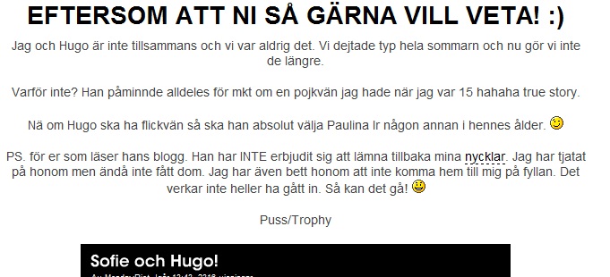 Sofies svar till Hugo