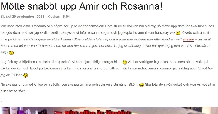 Kissie nämner inte att hon varit med Aliette