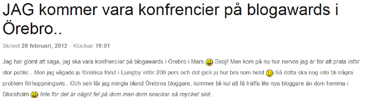 Kissie som konfrencier i Örebro!