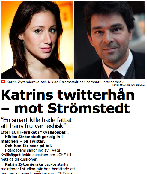 Katrins twitterhån mot Strömstedt.