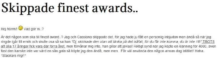 Dessie skippade Finest Awards iår – skyller på Erwik