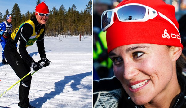 Pippa charmade alla i skidspåret