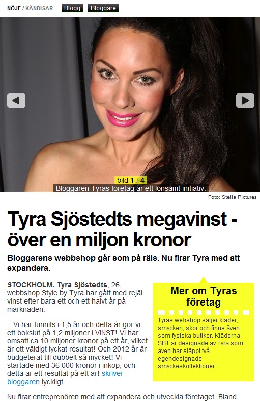 Nyheter24 skriver om Tyras vinst!