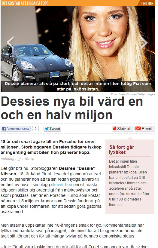 Nyheter24 om Dessies framtida bil