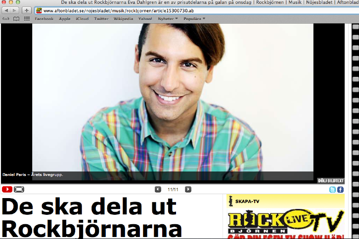Daniel Paris – Rockbjörnen 2012