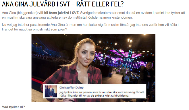 Gina julvärd i SVT?