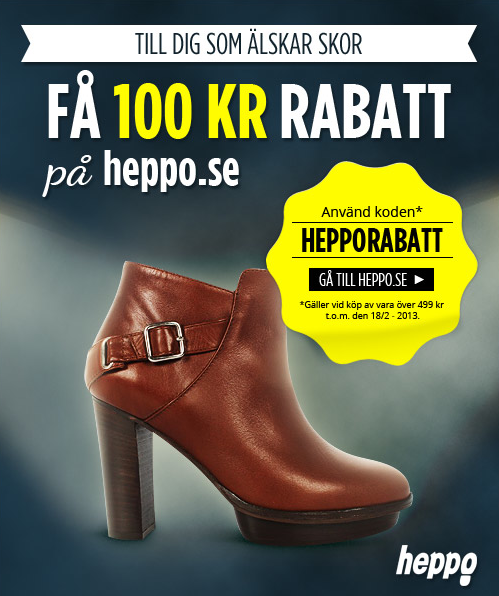 Rabattkod: 100 kr rabatt hos Heppo