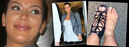 Kim Kardashian visar upp sina svullna fötter