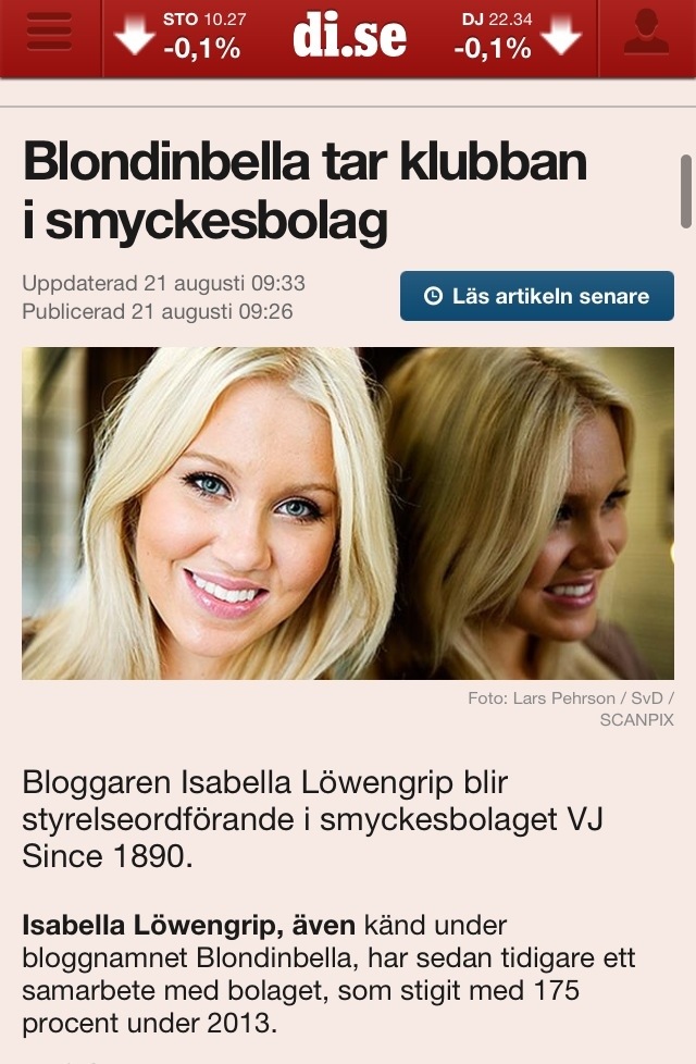 Blondinbella – Styrelseordförande