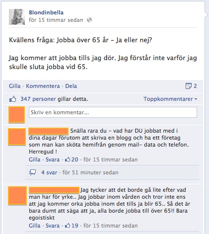 Bella vill jobba tills hon dör.