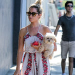Ashley Tisdale tog med sin hund på promenad!