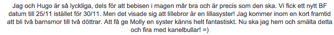 Paret får ännu en dotter :)