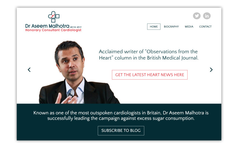 Ledande antisocker-kämpen dr Aseem Malhotra har en ny hemsida och blogg