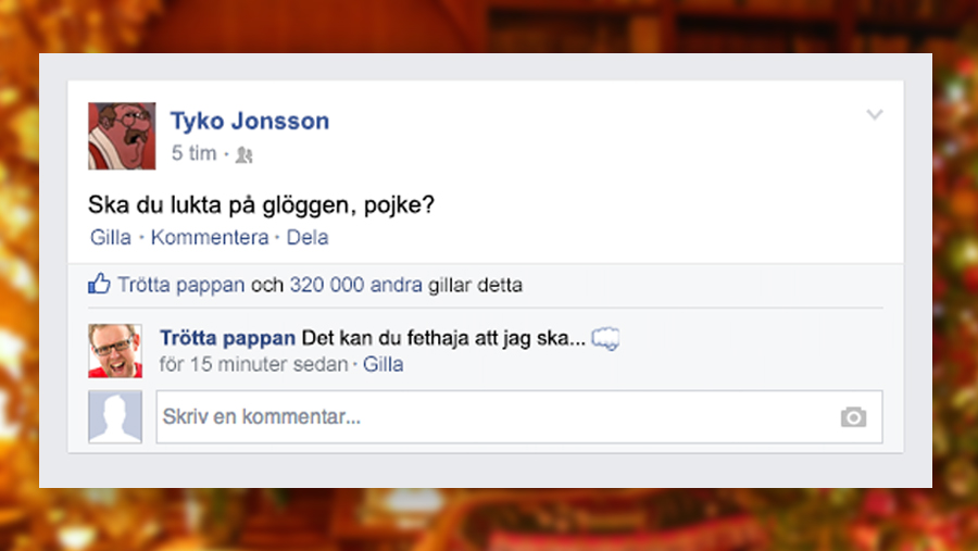 Om julafton hade Facebook – så skulle det se ut