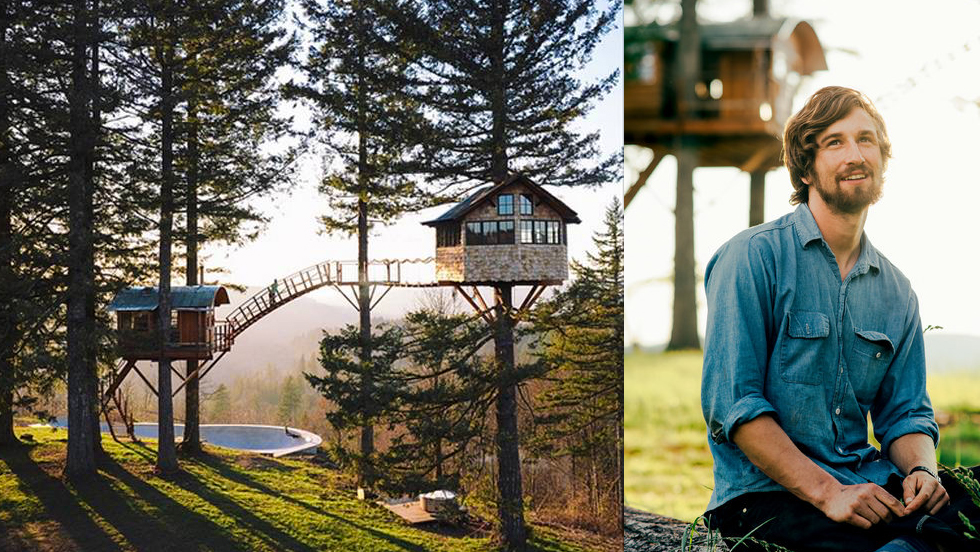 Ett hem bland träden – med skateboardramp och hot tub