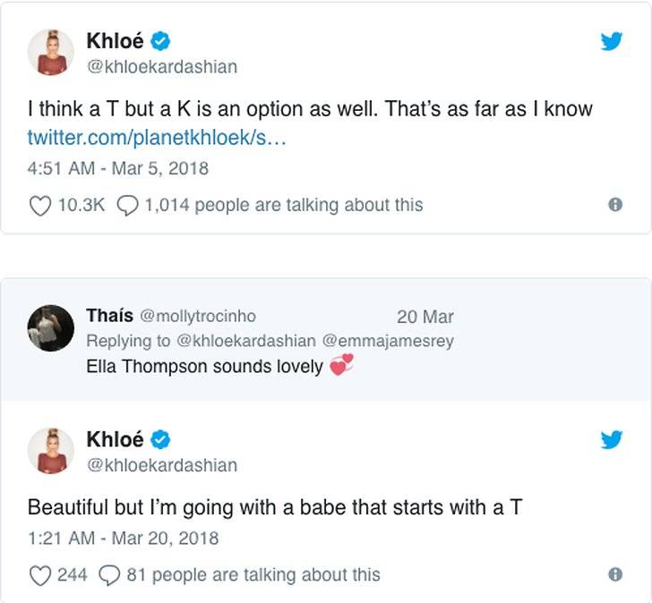 Khloe Kardashians dotter heter True Thompson – avslöjade på Instagram